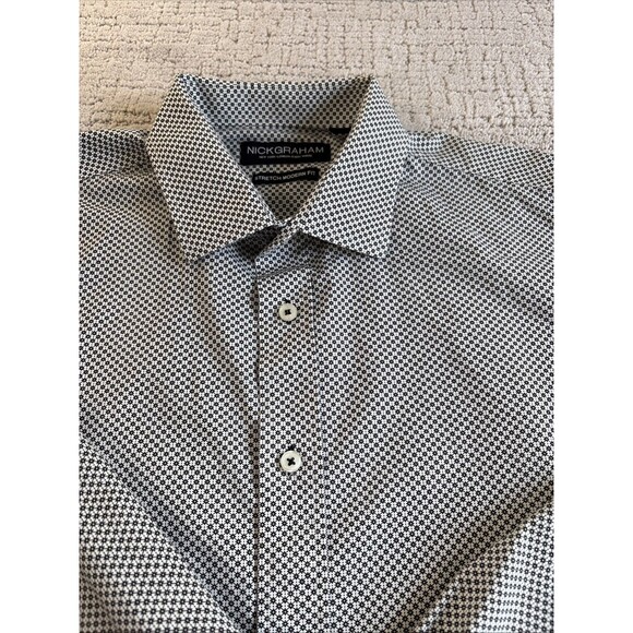 Nick Graham Modern Stretch Fit shirt men's Large 16”-16.5” Abstract Pattern - Picture 3 of 11